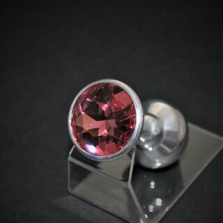 Jewel Plugs Aluminium with Straßstein – Rose 30 mm